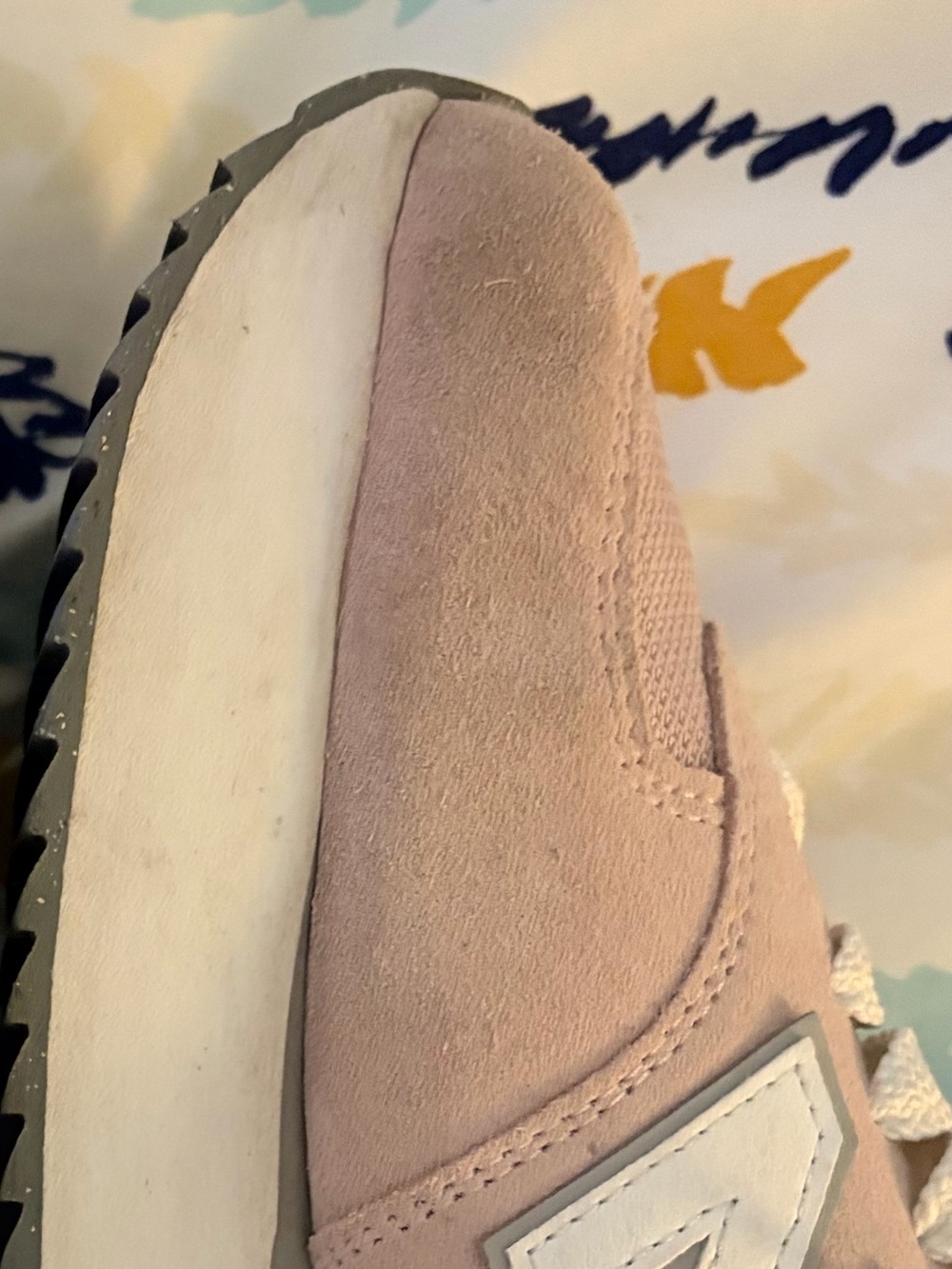 New Balance 574 Pink Suede & Mesh Sneakers - Picture 3 of 8